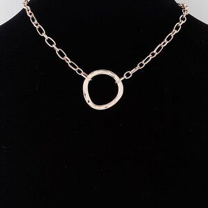 Hammered Hoop Chain Necklace